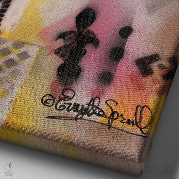 تابلو دکوراتیو یادمان فرهنگی اثر اورت اسپرویل - نمای نزدیک بافت بوم