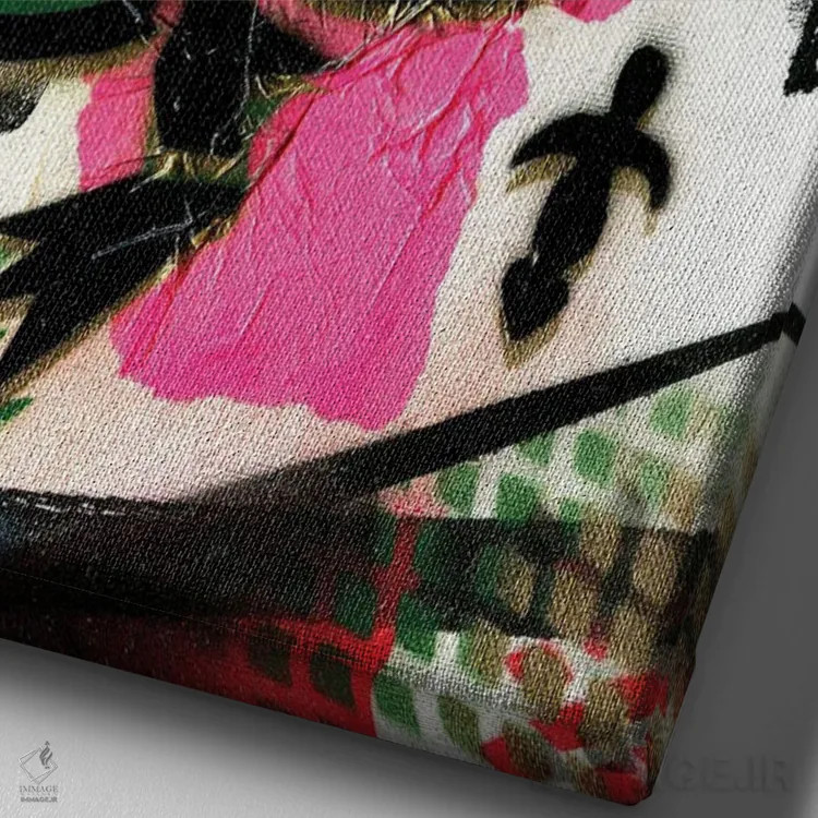 تابلو انتزاعی تمساح اثر اورت اسپرویل - نمای نزدیک بافت بوم