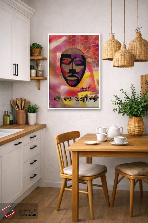 تابلو دکوراتیو نقاب کنگو اثر اورت اسپرویل - D6W