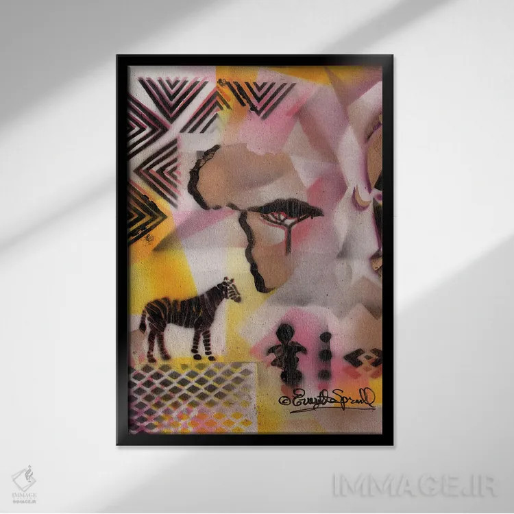 تابلو دکوراتیو یادمان فرهنگی اثر اورت اسپرویل - نمای قابدار مشکی