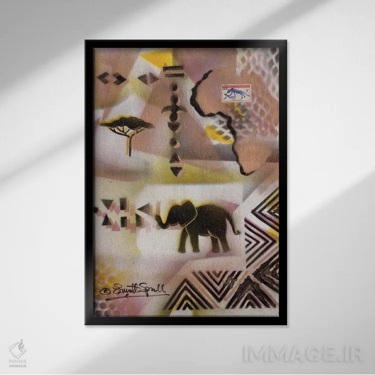 تابلو دکوراتیو یادمان فرهنگی اثر اورت اسپرویل - نمای قابدار مشکی