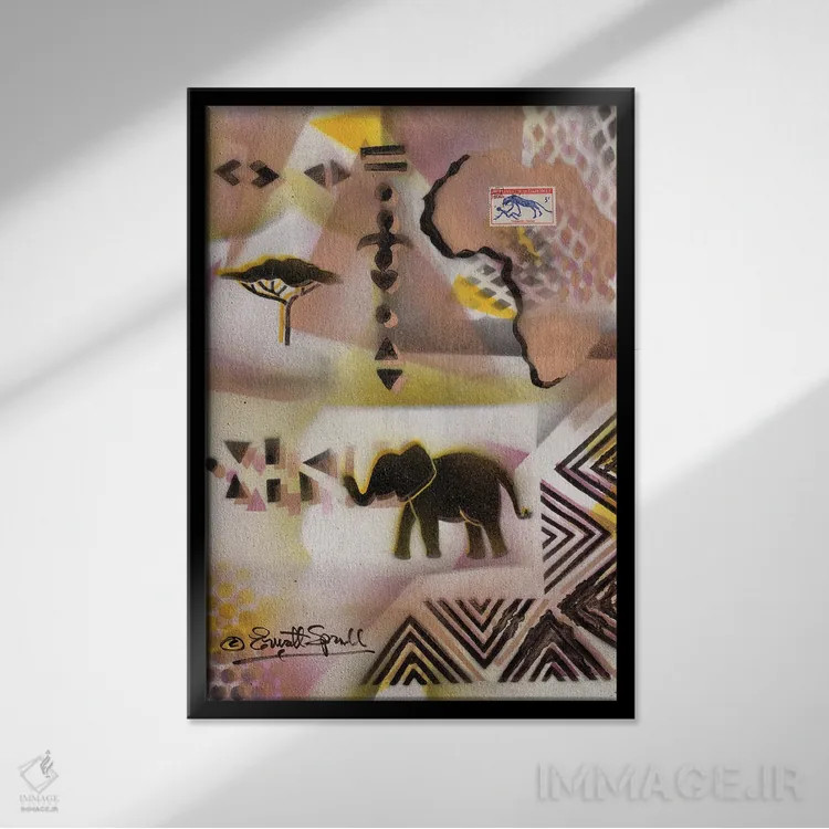 تابلو دکوراتیو یادمان فرهنگی اثر اورت اسپرویل - نمای قابدار مشکی