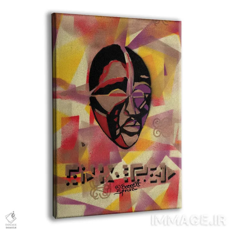 تابلو دکوراتیو نقاب دان و گلیف های الکترونیکی اثر اورت اسپرویل - نمای پرسپکتیو محصول