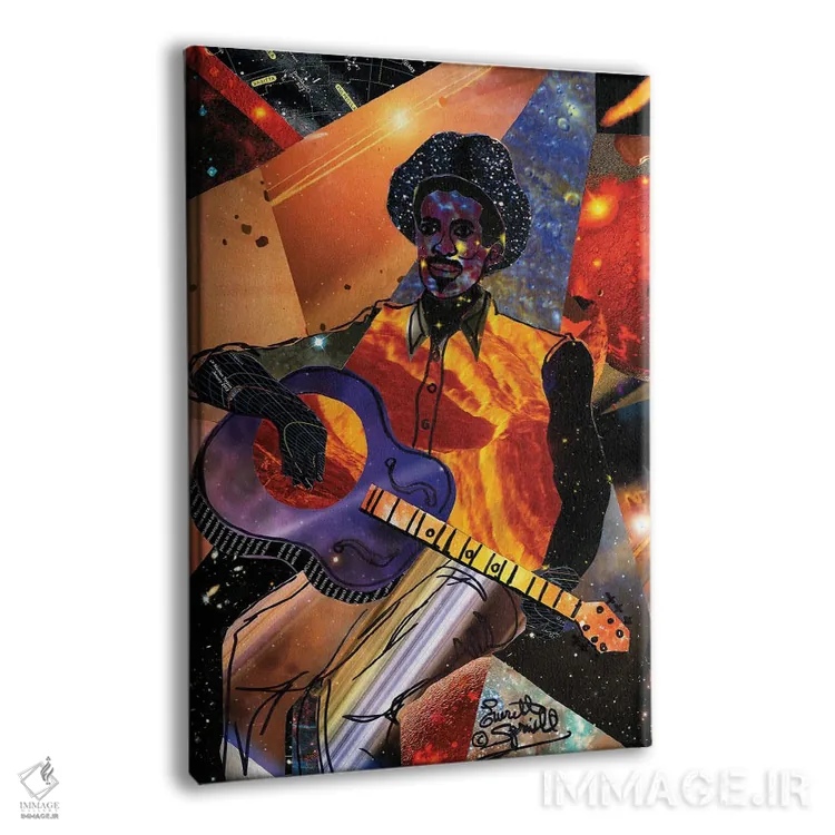 تابلو دکوراتیو گیتاریست کهکشانی اثر اورت اسپرویل - نمای پرسپکتیو محصول