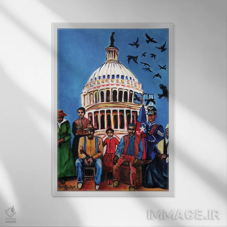 تابلو دکوراتیو آزادی اثر اورت اسپرویل - نمای قابدار سفید