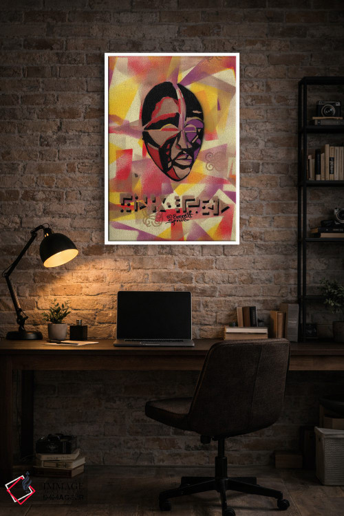 تابلو دکوراتیو نقاب دان و گلیف های الکترونیکی اثر اورت اسپرویل - D4W