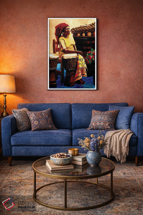 تابلو دکوراتیو خانم نوازنده درام اثر اورت اسپرویل - D2W