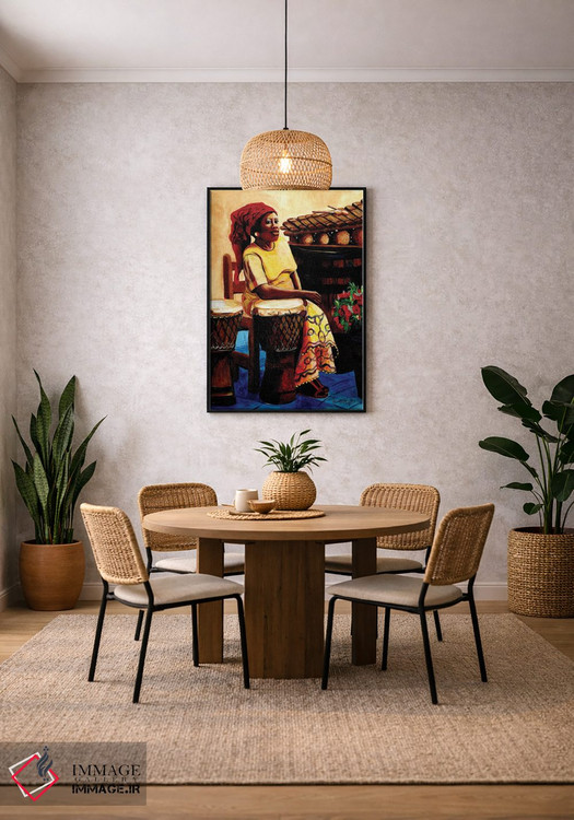 تابلو دکوراتیو خانم نوازنده درام اثر اورت اسپرویل - D4B