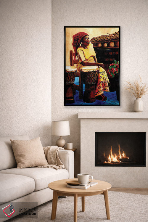 تابلو دکوراتیو خانم نوازنده درام اثر اورت اسپرویل - D6B