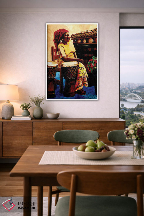 تابلو دکوراتیو خانم نوازنده درام اثر اورت اسپرویل - D5W