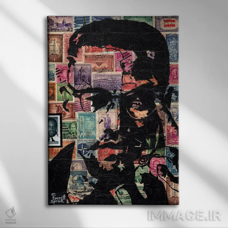 تابلو دکوراتیو مالکوم ایکس اثر اورت اسپرویل - نمای روبهرو روی دیوار