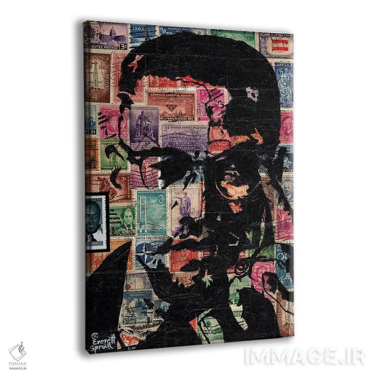 تابلو دکوراتیو مالکوم ایکس اثر اورت اسپرویل - نمای پرسپکتیو محصول