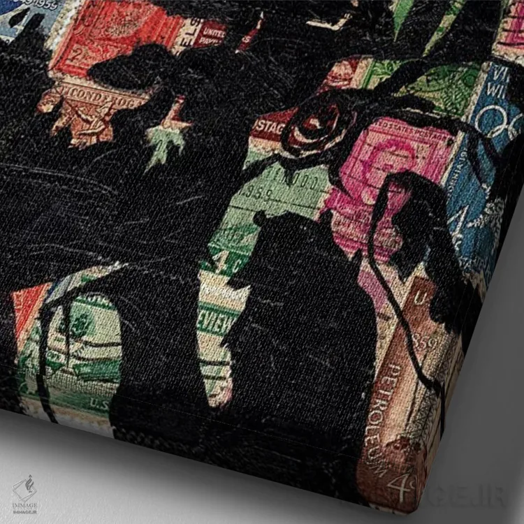 تابلو دکوراتیو مالکوم ایکس اثر اورت اسپرویل - نمای نزدیک بافت بوم