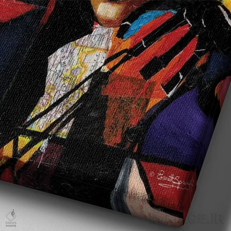 تابلو دکوراتیو من و پدر اثر اورت اسپرویل - نمای نزدیک بافت بوم