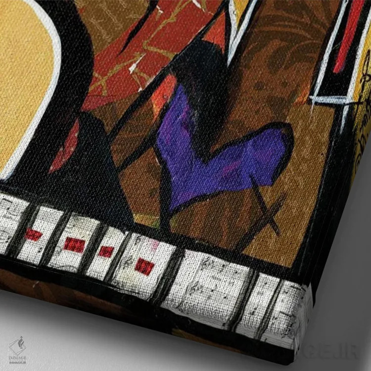 تابلو دکوراتیو راستامن اثر اورت اسپرویل - نمای نزدیک بافت بوم