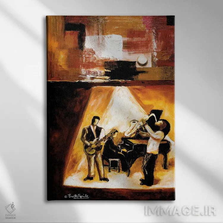 تابلو دکوراتیو جاز مدرن شماره یک اثر اورت اسپرویل - نمای روبهرو روی دیوار