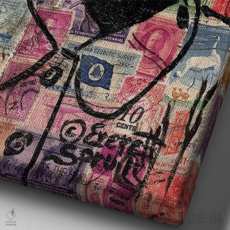 تابلو دکوراتیو رزا پارکس اثر اورت اسپرویل - نمای نزدیک بافت بوم