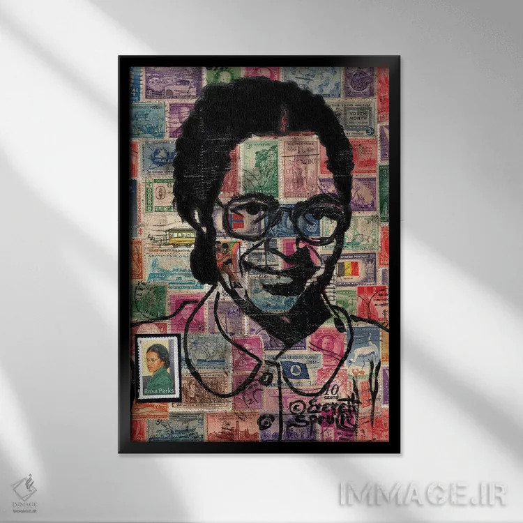تابلو دکوراتیو رزا پارکس اثر اورت اسپرویل - نمای قابدار مشکی
