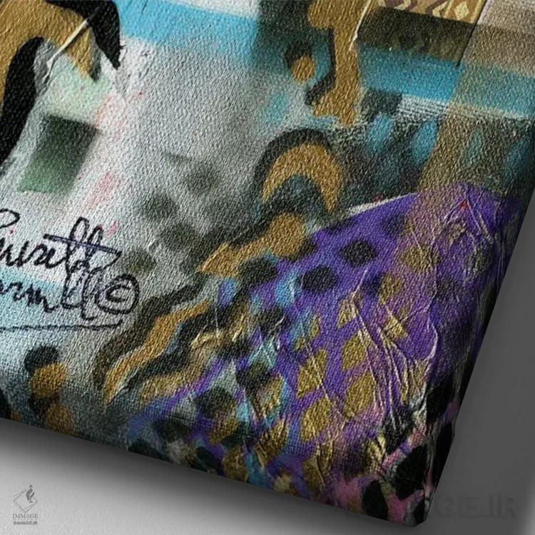 تابلو انتزاعی وفور اثر اورت اسپرویل - نمای نزدیک بافت بوم