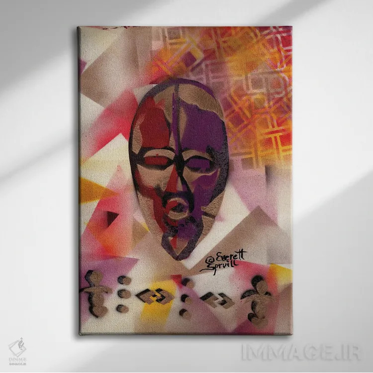 تابلو دکوراتیو ماسک پاسپورتی اثر اورت اسپرویل - نمای روبهرو روی دیوار