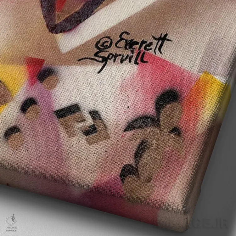 تابلو دکوراتیو ماسک پاسپورتی اثر اورت اسپرویل - نمای نزدیک بافت بوم