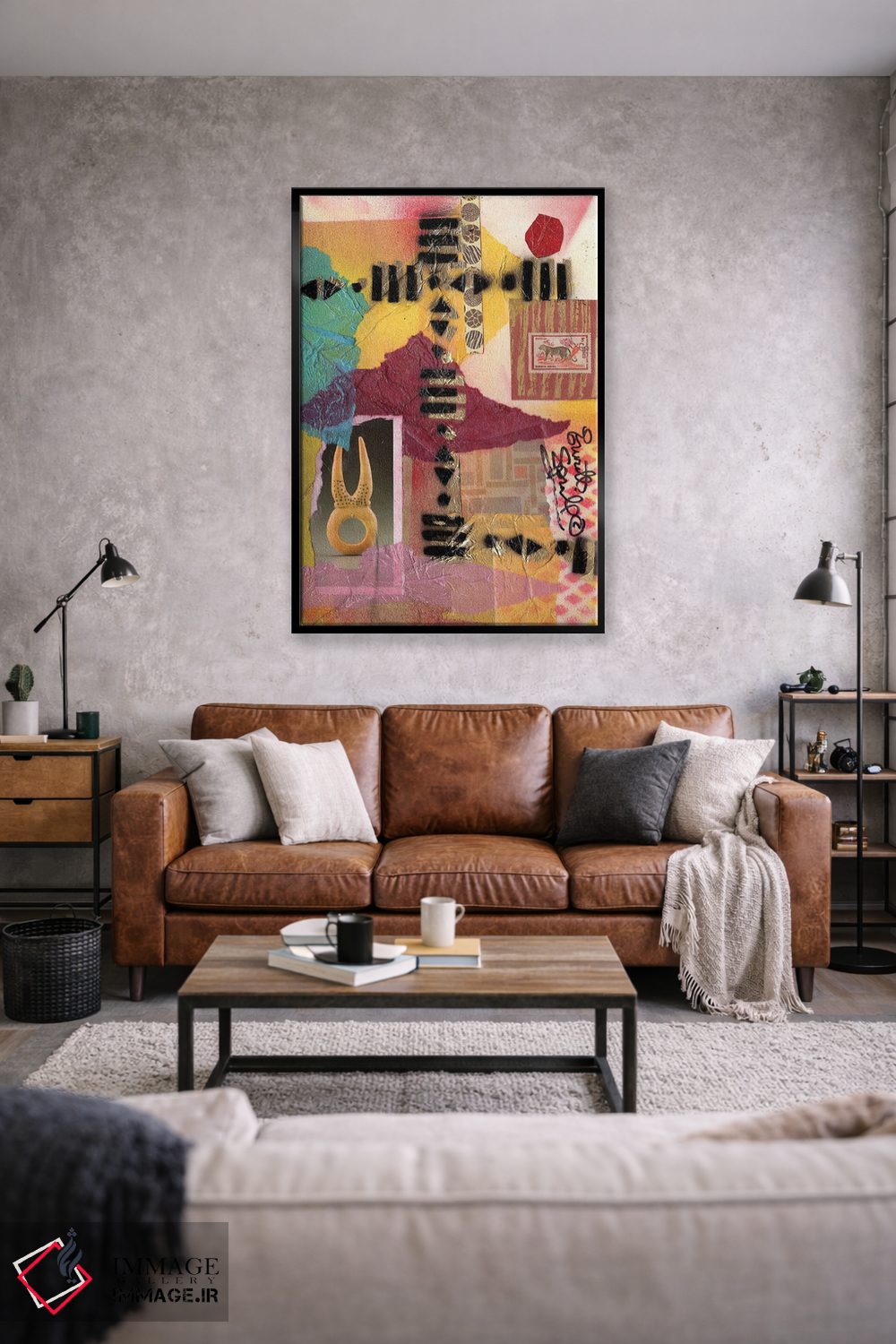 تابلو انتزاعی کلاژ آفریقایی اثر اورت اسپرویل - D1B