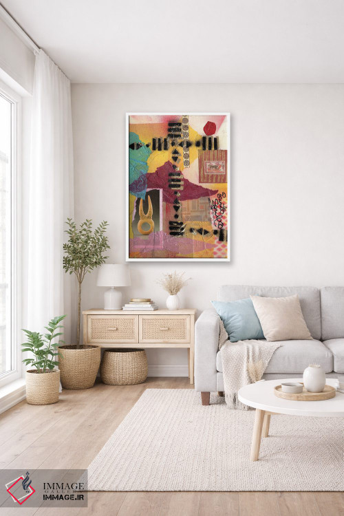 تابلو انتزاعی کلاژ آفریقایی اثر اورت اسپرویل - D2W