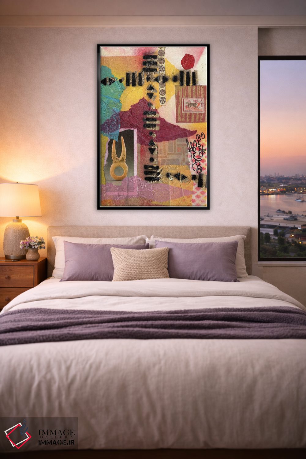 تابلو انتزاعی کلاژ آفریقایی اثر اورت اسپرویل - D6B