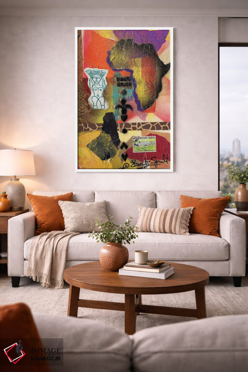 تابلو انتزاعی کلاژ آفریقایی اثر اورت اسپرویل - D1W