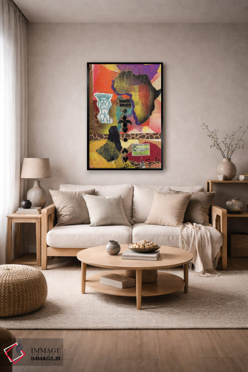 تابلو انتزاعی کلاژ آفریقایی اثر اورت اسپرویل - D6B