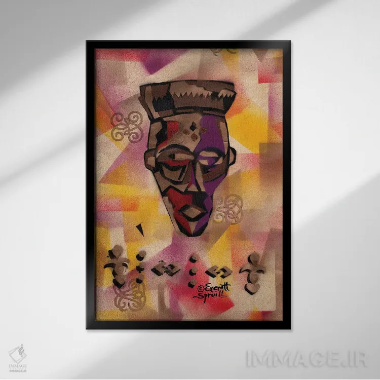 تابلو دکوراتیو حکمت سنیفو اثر اورت اسپرویل - نمای قابدار مشکی