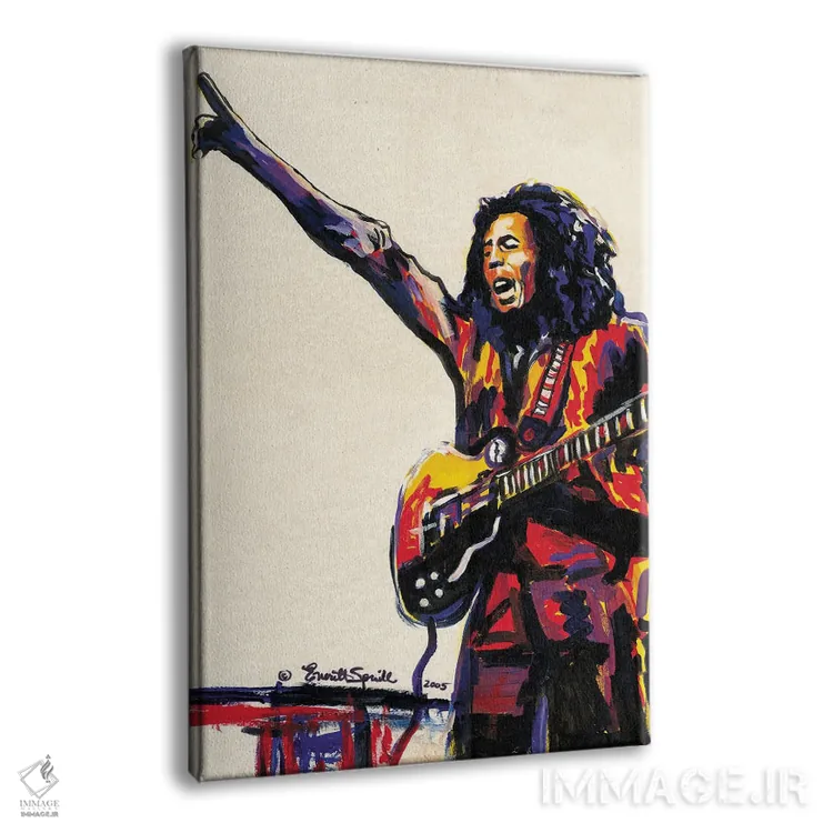 تابلو دکوراتیو باب مارلی اثر اورت اسپرویل - نمای پرسپکتیو محصول