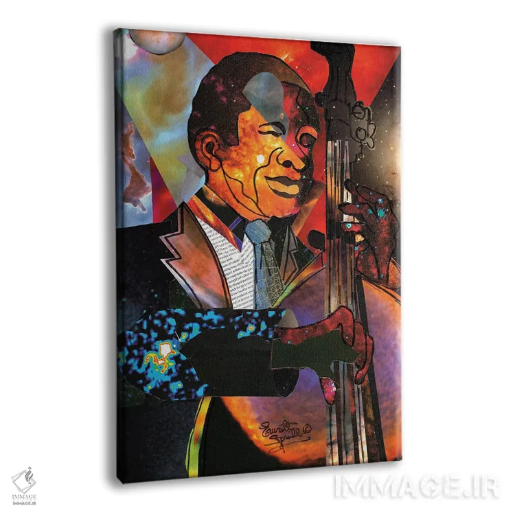 تابلو دکوراتیو نوازنده بیس فضایی اثر اورت اسپرویل - نمای پرسپکتیو محصول