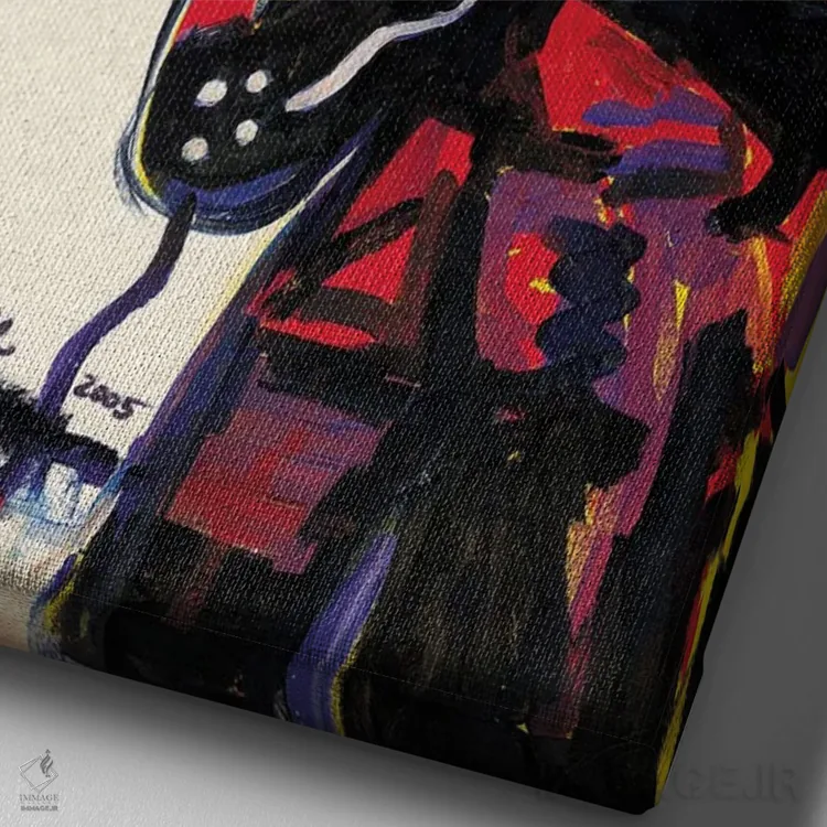 تابلو دکوراتیو باب مارلی اثر اورت اسپرویل - نمای نزدیک بافت بوم