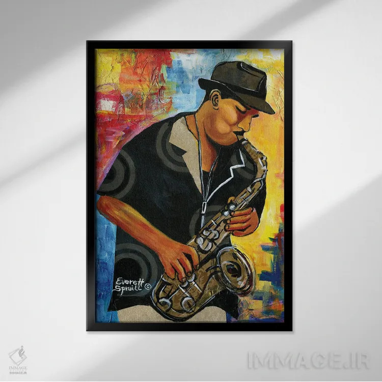 تابلو دکوراتیو تونی وین اثر اورت اسپرویل - نمای قابدار مشکی