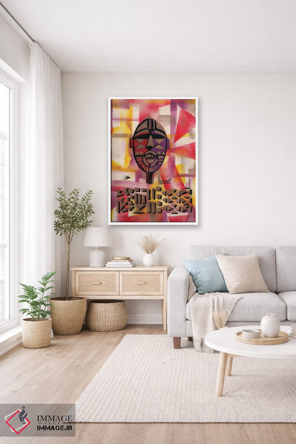 تابلو دکوراتیو ماسک بوا از بورکینافاسو اثر اورت اسپرویل - D2W