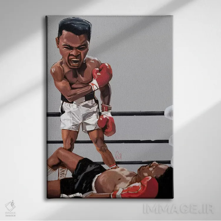 تابلو دکوراتیو مشت زنی علی اثر ایوان ویلیامز - نمای روبهرو روی دیوار