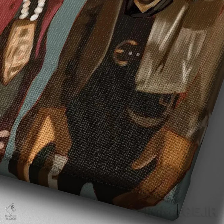 تابلو دکوراتیو بد بویز فور لایف اثر ایوان ویلیامز - نمای نزدیک بافت بوم