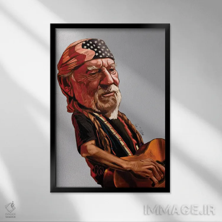 تابلو دکوراتیو ویلی نلسون اثر ایوان ویلیامز - نمای قابدار مشکی