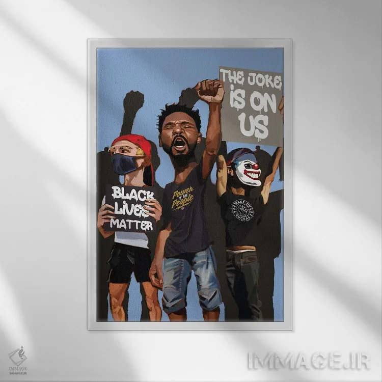 تابلو دکوراتیو ایستادگی اثر ایوان ویلیامز - نمای قابدار سفید