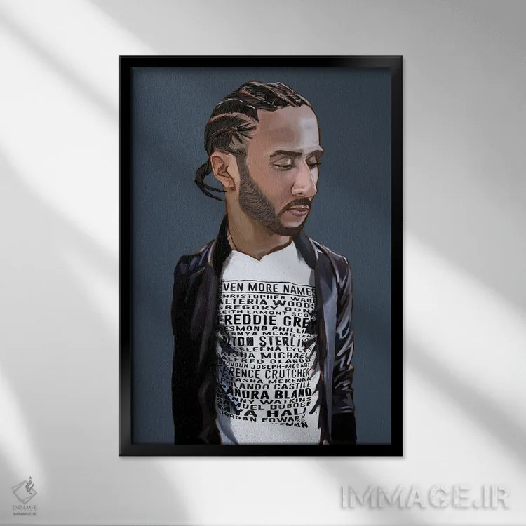 تابلو دکوراتیو کپ اثر ایوان ویلیامز - نمای قابدار مشکی