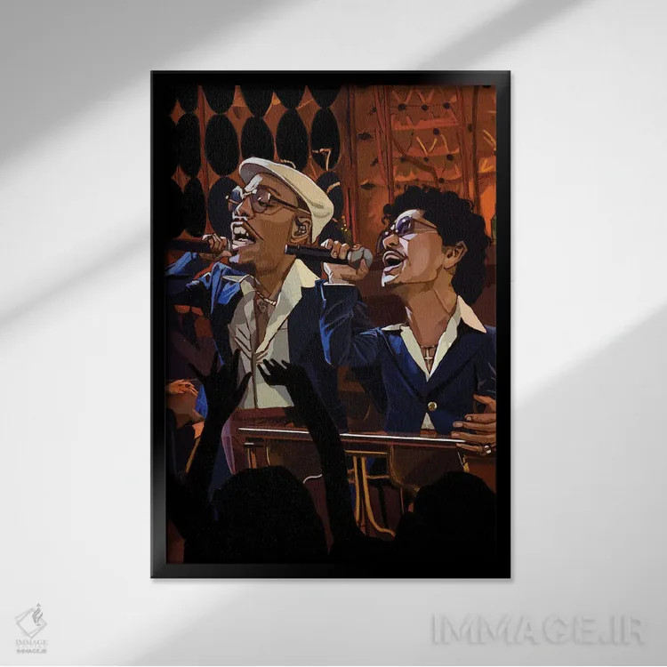 تابلو دکوراتیو سیلک سونیک اثر ایوان ویلیامز - نمای قابدار مشکی