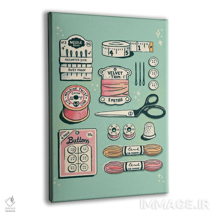 تابلو دکوراتیو خیاطی اثر ایو اندرسون - نمای پرسپکتیو محصول