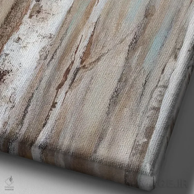 تابلو مدرن جنگل توس در غروب I اثر اوا واتس - نمای نزدیک بافت بوم