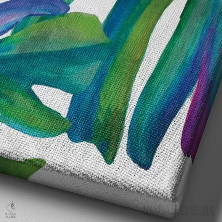 تابلو مدرن برگ های رنگارنگ IV اثر اوا واتس - نمای نزدیک بافت بوم