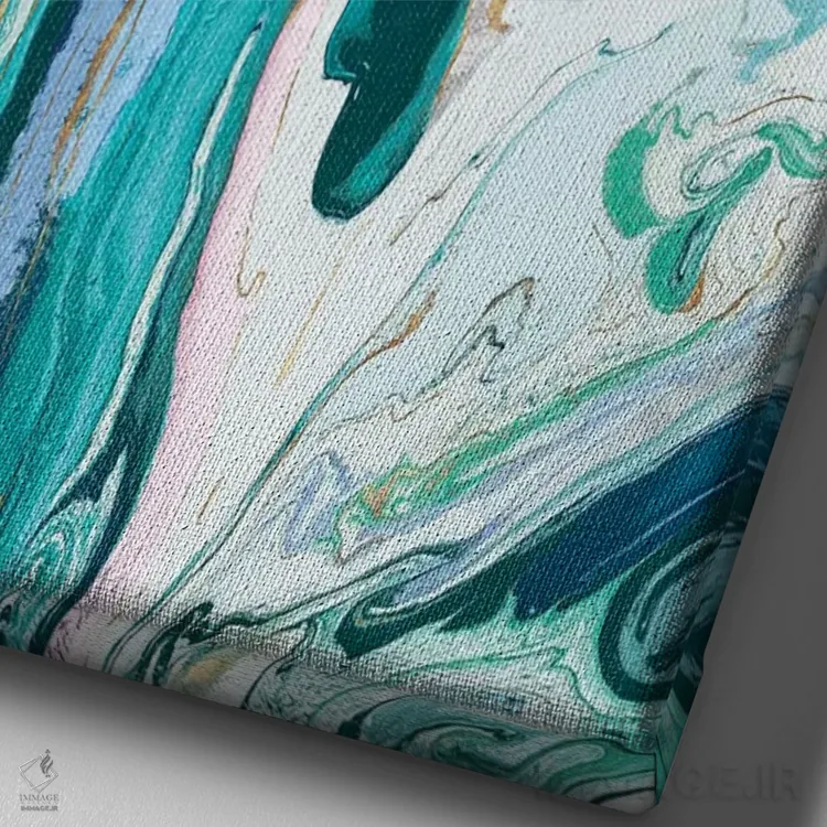 تابلو انتزاعی مرمر نفتی III اثر اوا واتس - نمای نزدیک بافت بوم