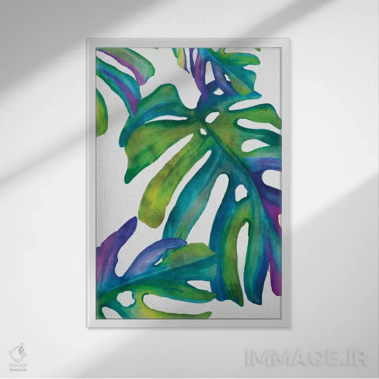 تابلو مدرن برگ های رنگارنگ IV اثر اوا واتس - نمای قابدار سفید