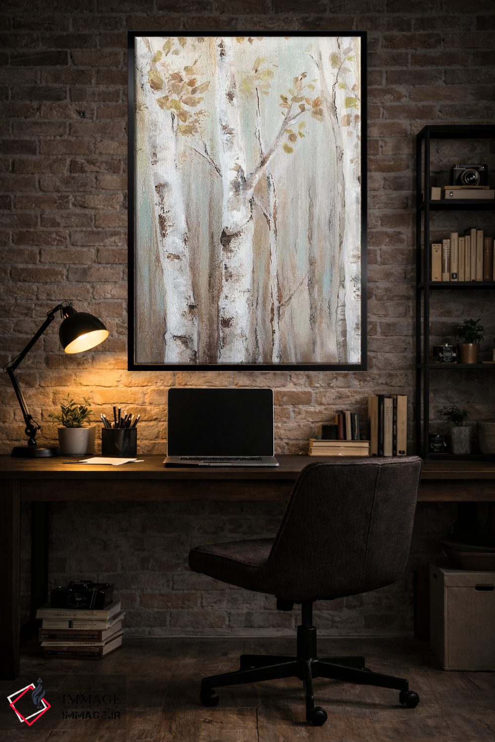 تابلو مدرن جنگل توس در غروب I اثر اوا واتس - D6B