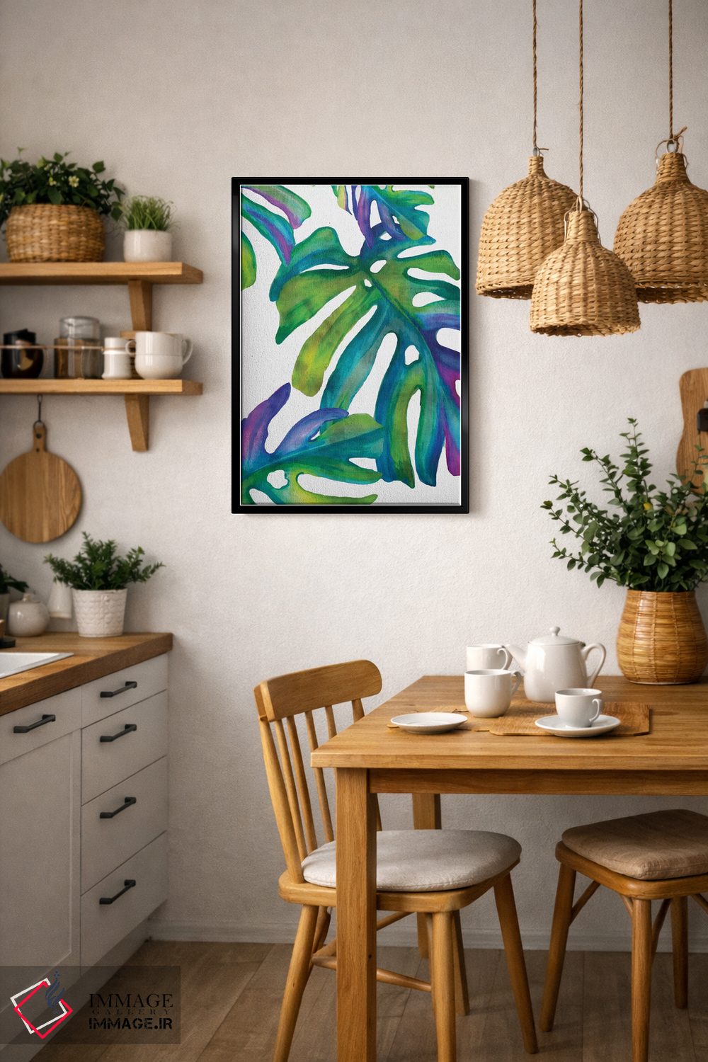 تابلو مدرن برگ های رنگارنگ IV اثر اوا واتس - D6B