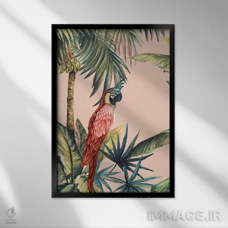 تابلو مدرن تروپیکانو III اثر اوا واتس - نمای قابدار مشکی